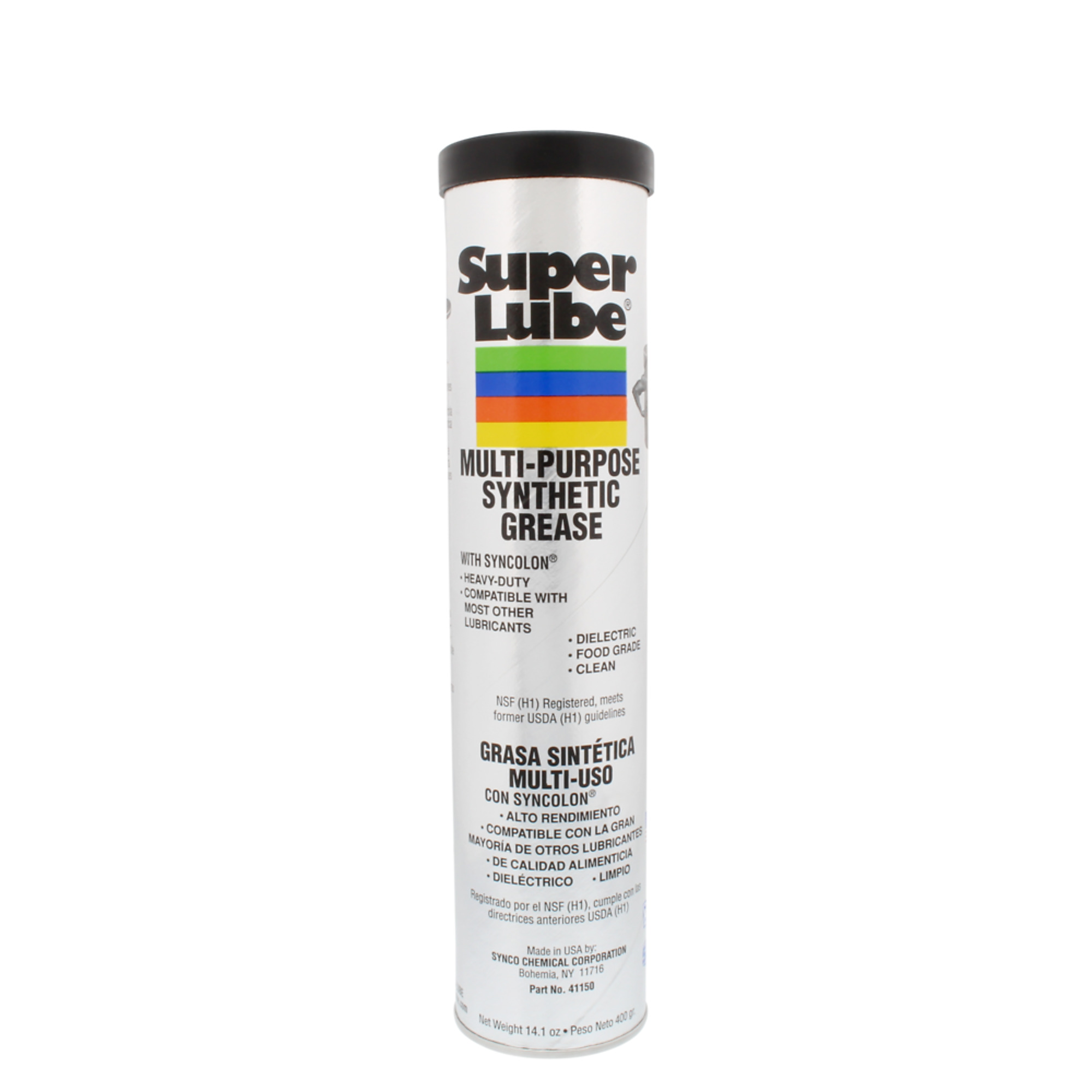 Super Lube Synthetic Grease, 14.1-Oz. Cartridge, NSF H1 Food Grade, Water-Resistant Formula, Model# 41150